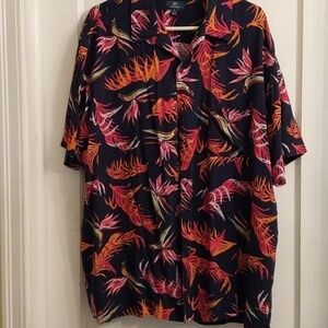 George Men's Tropical Button-Down Short Sleeve Shirt Size XL